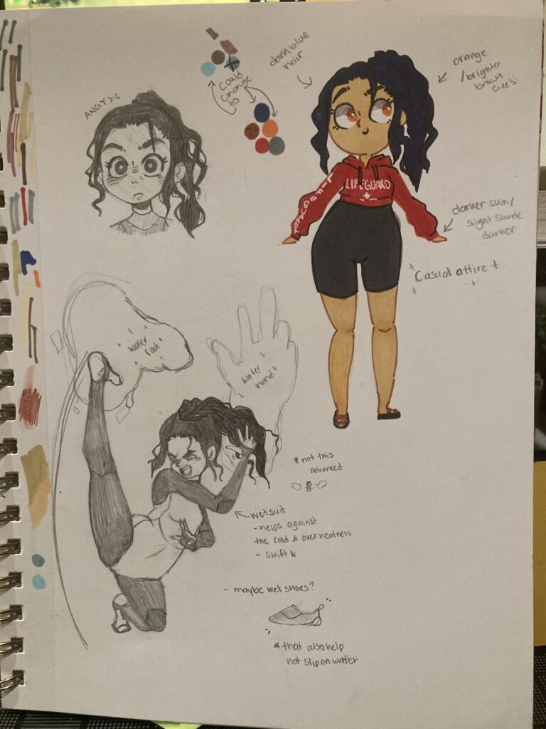 Sketches of a water hero